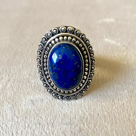 Sterling Silver Blue Lapis Lazuli Ring Size 7 - Picture 3 of 8
